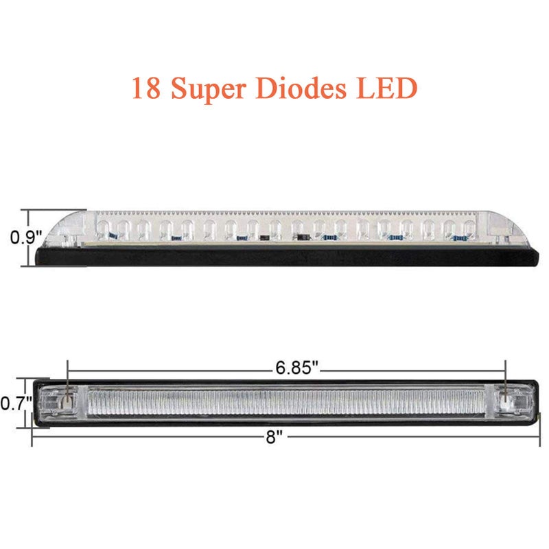 NPAUTO 4Pcs 8" White Led Utility Light Bar 18 LED Utility Strip Waterproof Boat Bow Light Marine Navigation Light 12V - Image 2